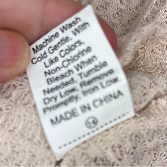 ROWME | Tan Long Sleeve Tie Front Crop Top | Size S - Picture 7 of 8